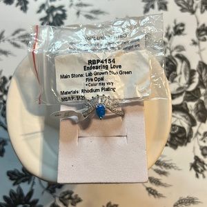 RBP4154 Endearing Love Lab Grown Blue Green Fire Opal Ring